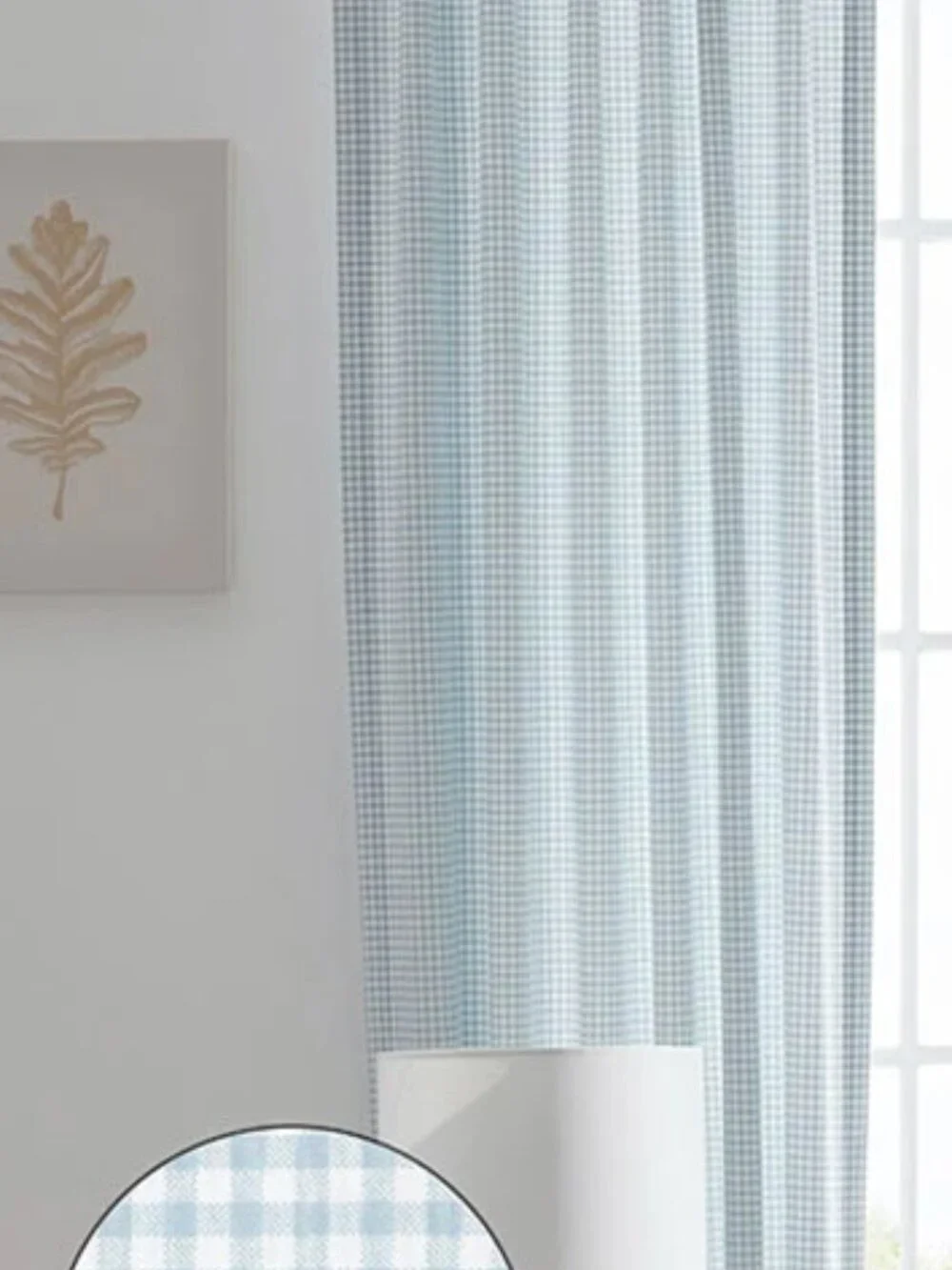 Company Kids Ditsy Gingham Classic Cool Organic Cotton Percale Window Curtain